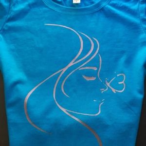 New women's fitted tshirt size S torqusie color